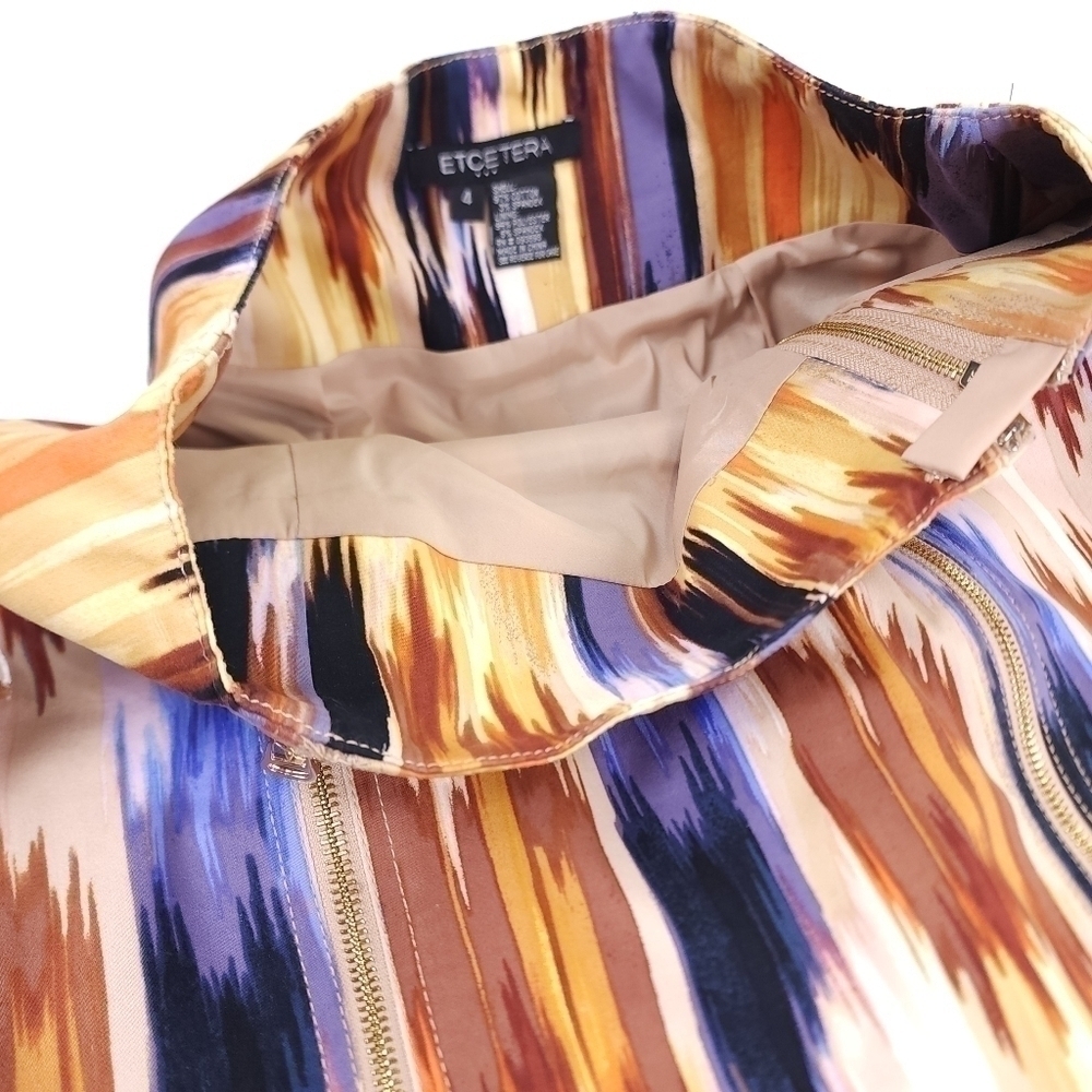 Etcetera Multicolored Double Gold Front Zipper Sk… - image 3